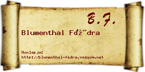 Blumenthal Fédra névjegykártya